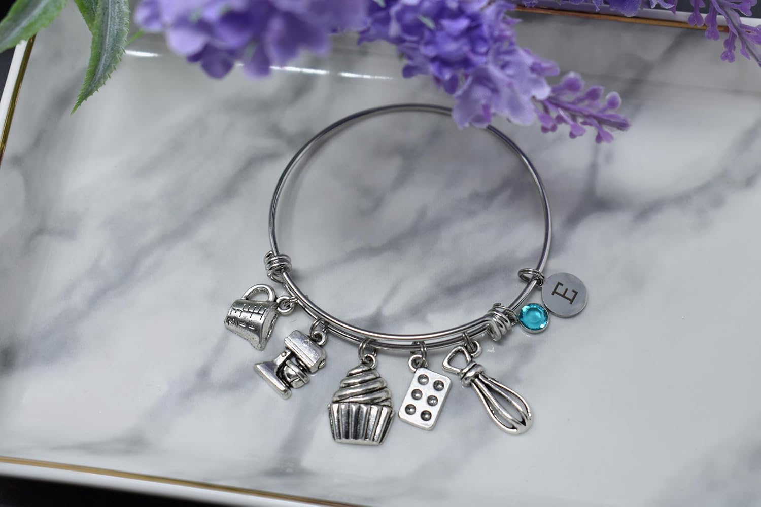 Baker Bangle Bracelet. Personalized Baker Gifts. Pastry Chef Gifts.