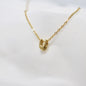 Bubble Letter Necklace In Gold or Silver on a Stainless Steel Cable Chain. Personalized Initial Necklace.