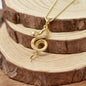 Yellow Gold Plated Snake Necklace on a Yellow Gold Plated Popcorn Chain. Snake Necklace. Year of the Snake. 2025