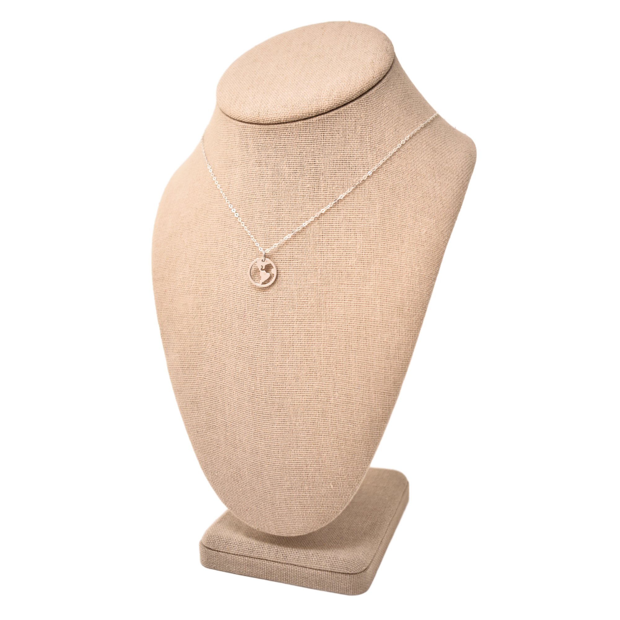 World globe charm pendant on a sterling silver cable chain. Graduation gift. Peace Corps gift.  World globe necklace.