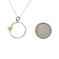 To Bride from Groom Necklace. Wedding Gift for Bride. Sterling Silver Circle Charm with Bronze Heart Charm on a Sterling Silver Chain.