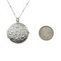 Floral Photo Locket Necklace in Stainless Steel. Personalized Locket. Engraved Personalized Locket.