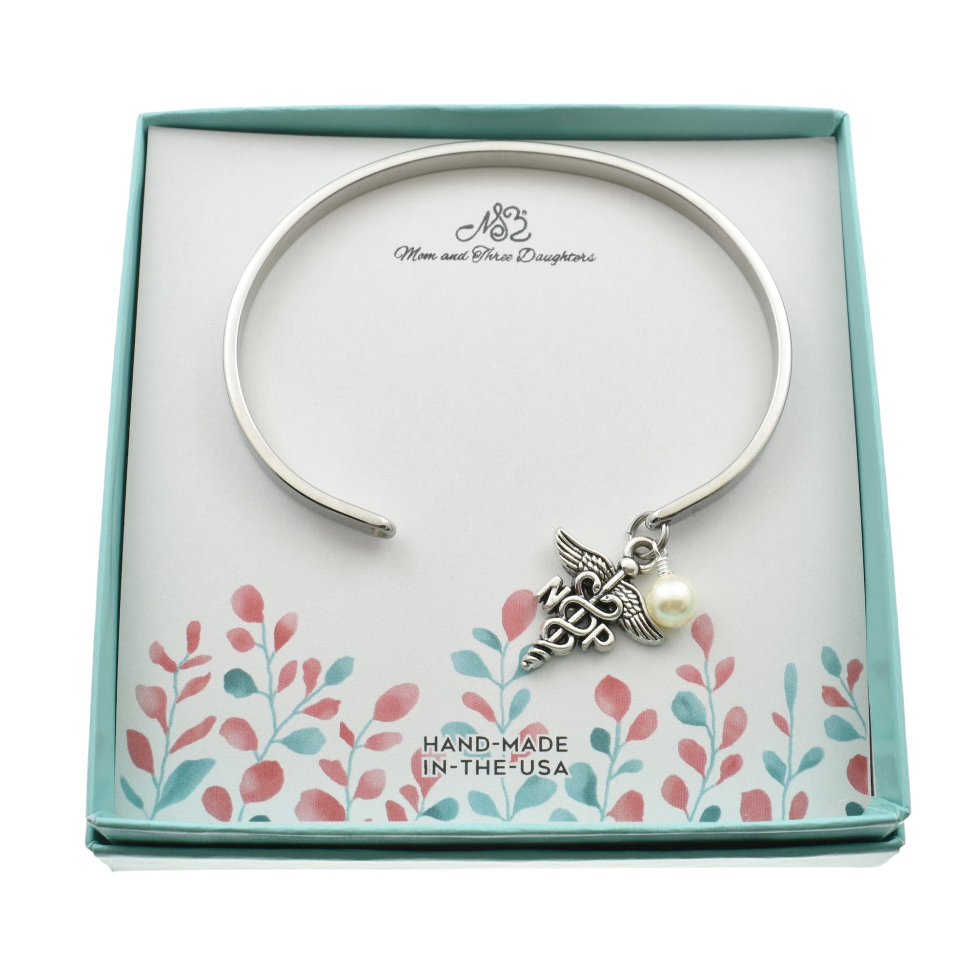 Nurse Practitioner Cuff Bracelet in Stainless Steel