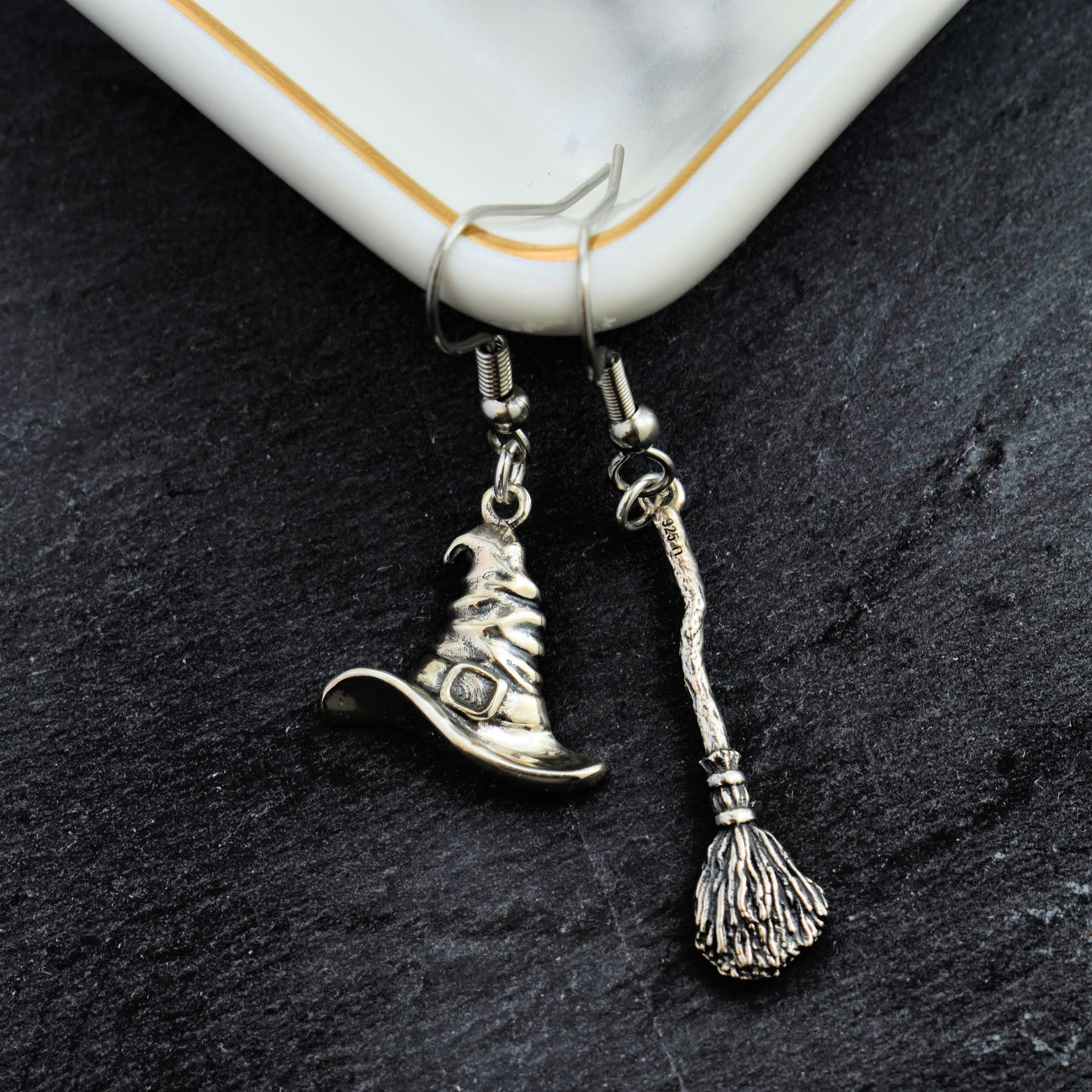 Witch Dangle Earrings for Women. Halloween Earrings.