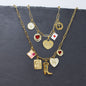 Build Your Own Custom Charm Necklace for Women. Gold Paperclip Chain.