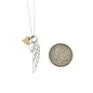 Bereavement Angel Wing Necklace in Sterling Silver with Bronze Heart