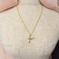 Little Girl's Gold Cross Necklace with Crystal Pearl. Baptism Jewelry. First Communion Gift.
