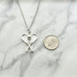 Lacrosse Necklace on a Stainless Steel Cable Chain. Lacrosse Stick and Ball Necklace. Mixed Metal Necklace.