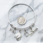 Kindergarten Graduation Bangle Bracelet. Stainless Steel Personalized with Initial. 2025 Graduation