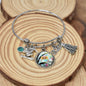 Kindergarten Graduation Bangle Bracelet Stainless Steel. Personalized with Crystal Birthstone