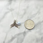 Mermaid Tail Charm with Iridescent Dreamy Blue Pearl Suspended on a Cable Chain. Mermaid Lover Necklace.