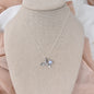 Mermaid Tail Charm with Iridescent Dreamy Blue Pearl Suspended on a Cable Chain. Mermaid Lover Necklace.