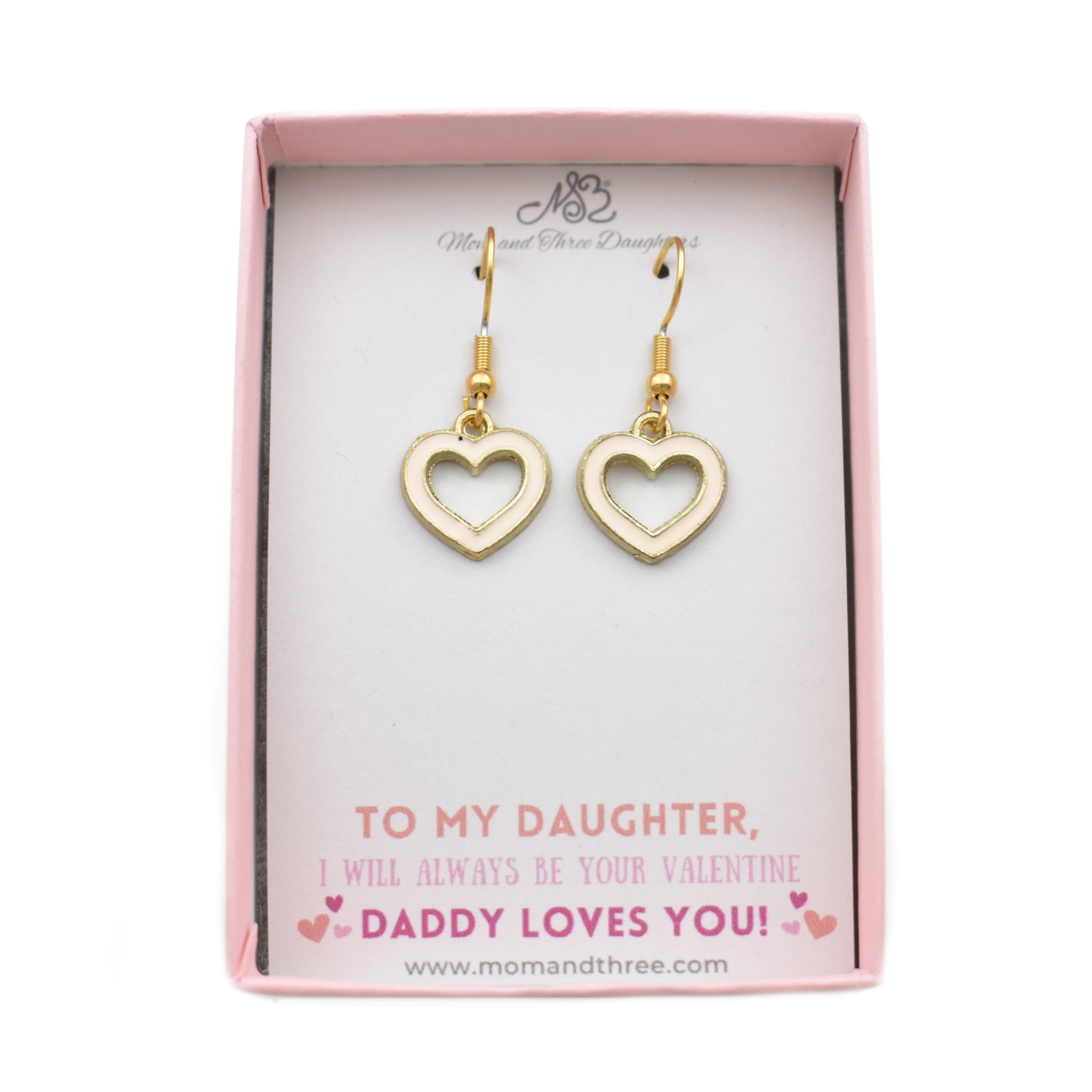 Enamel Love Heart Charm Earrings. Valentine's Day Gifts.