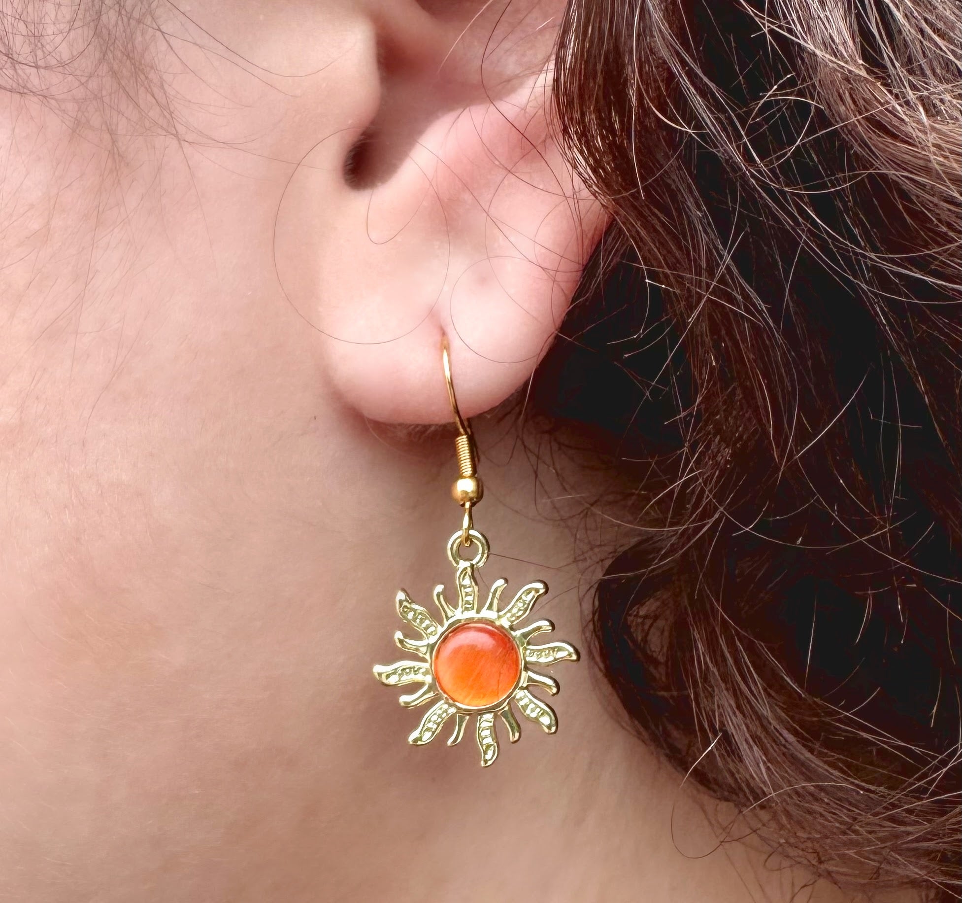 Gold Western Earring Sets in Gold Plated Zinc Alloy Metals. Cowboy Boot Earrings. Cactus and Bull Head Earrings. Enamel Sun Earrings.