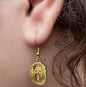 Gold Western Earring Sets in Gold Plated Zinc Alloy Metals. Cowboy Boot Earrings. Cactus and Bull Head Earrings. Enamel Sun Earrings.