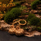 Bronze Dimensional Pumpkin Huggie Earrings for Women.