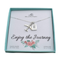 Jet Airplane and Passport Necklace in Sterling Silver