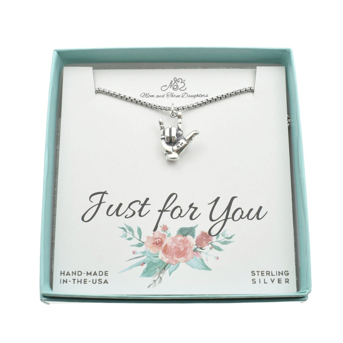 I Love You in American Sign Language Necklace in Sterling Silver