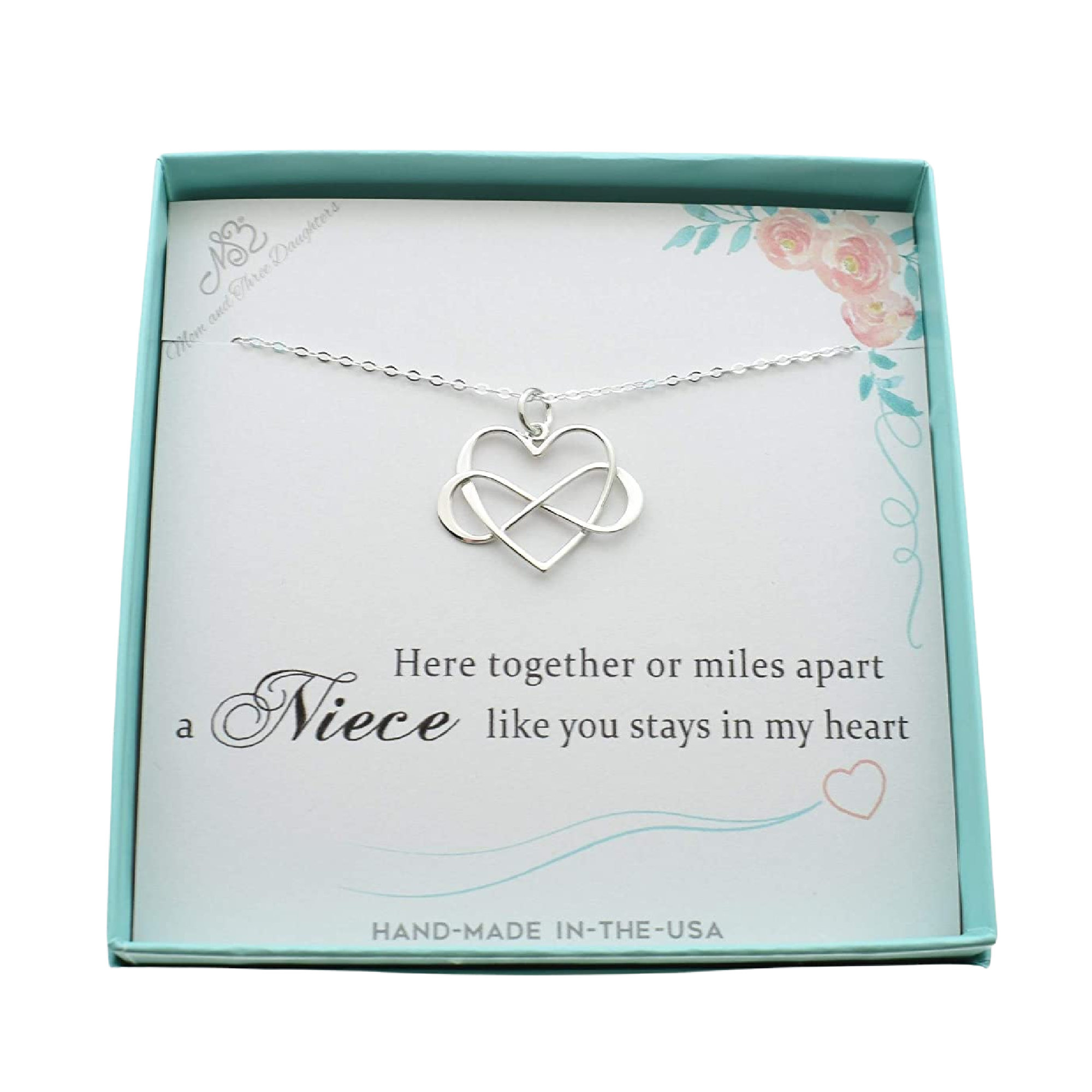 Niece Infinity Heart Necklace in Sterling Silver