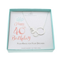 40th Birthday Four Ring Necklace in Sterling Silver