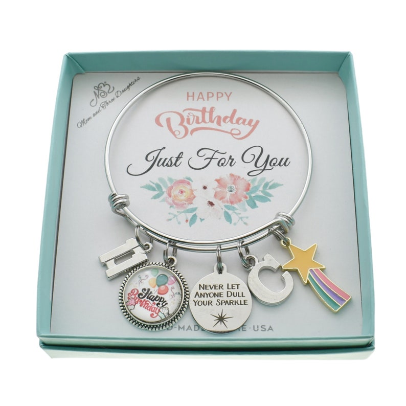 11th Birthday Bangle Bracelet in Stainless Steel. Personalized. Birthday Gift