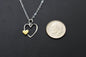 Mother in Law Heart Necklace in Sterling Silver and Bronze