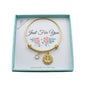 First Communion Bangle Bracelet in Gold Toned Stainless Steel