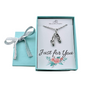 Ballet Slippers Necklace in Antique Silver Pewter