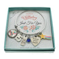 Personalized Girl's Birthday Bangle Bracelet in Stainless Steel