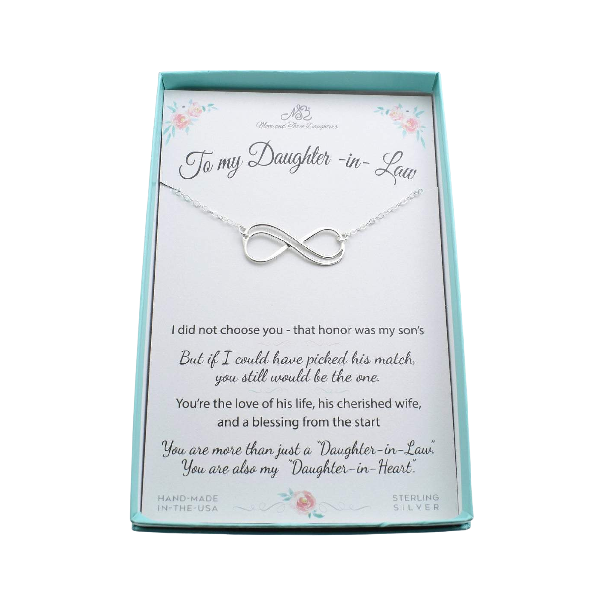 Daughter in Law Infinity Necklace in Sterling Silver
