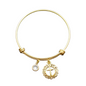 First Communion Bangle Bracelet in Gold Toned Stainless Steel