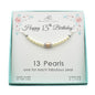 13th Birthday Pearl and Birthstone Necklace in Sterling Silver