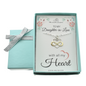 Daughter in Law Infinity Heart Necklace in Sterling Silver and Bronze
