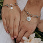 Mother and Daughter Dandelion Bangle Bracelet Set in Sterling Silver and Stainless Steel