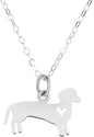 Dachshund Hound Necklace in Sterling Silver