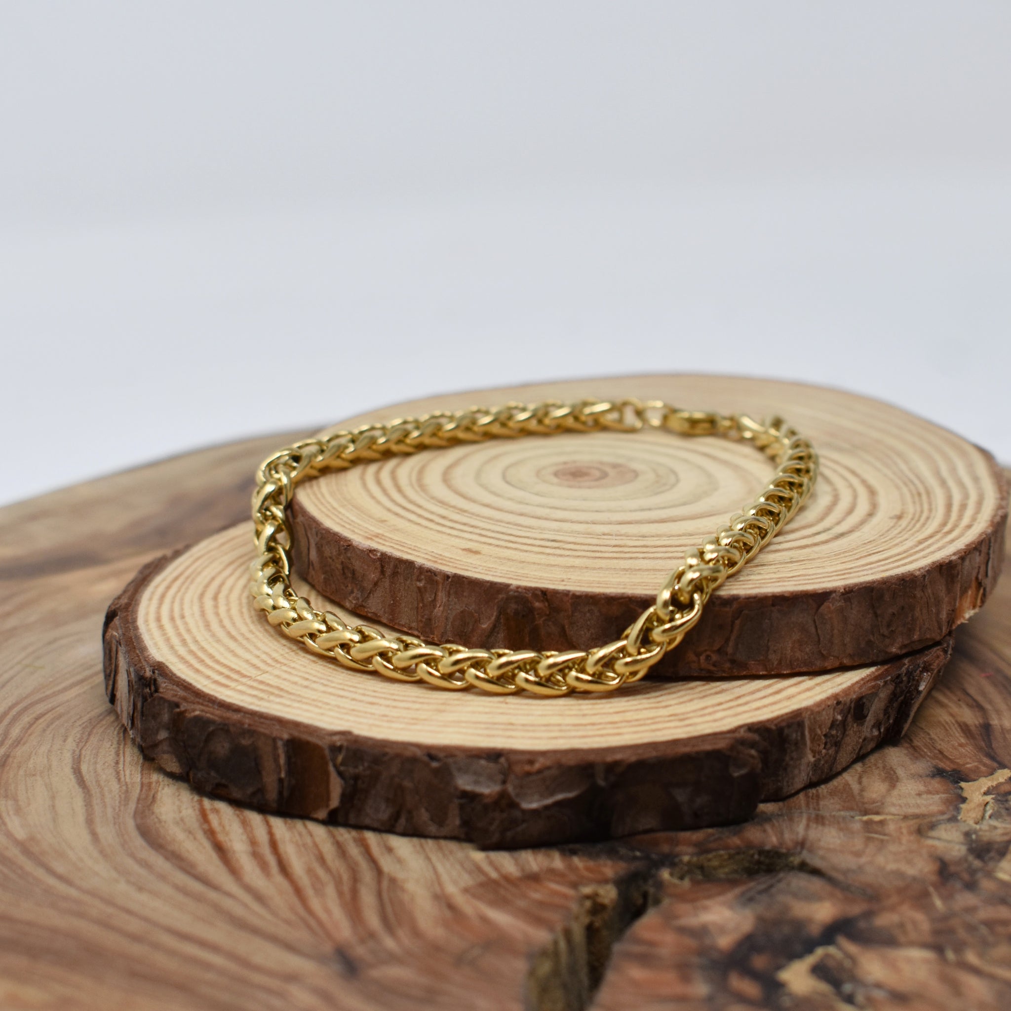 Men's 5mm Wheat Chain Bracelet. Men's Jewelry. Waterproof.