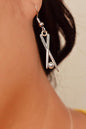 Billiards Pool Cue and Ball Earrings in Silver Pewter