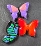 Magnet Set: Polymer Clay Butterflies. Handmade and Handpainted.