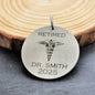 Laser Engraved Retirement Keychain for Doctors, Nurses, or Medical Staff. Custom Personalized Keychain. Retired Doctor or Nurse