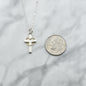 First Communion Cross With Bronze Heart Necklace in Sterling Silver