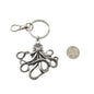 Octopus Keychain in Silver Toned Metal