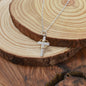 First Communion Cross With Bronze Heart Necklace in Sterling Silver