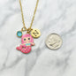 Personalized Mermaid Necklace. Little Girls Jewelry. Mermaid Gifts. Personalized Necklace. Custom Birthstone. Initial.