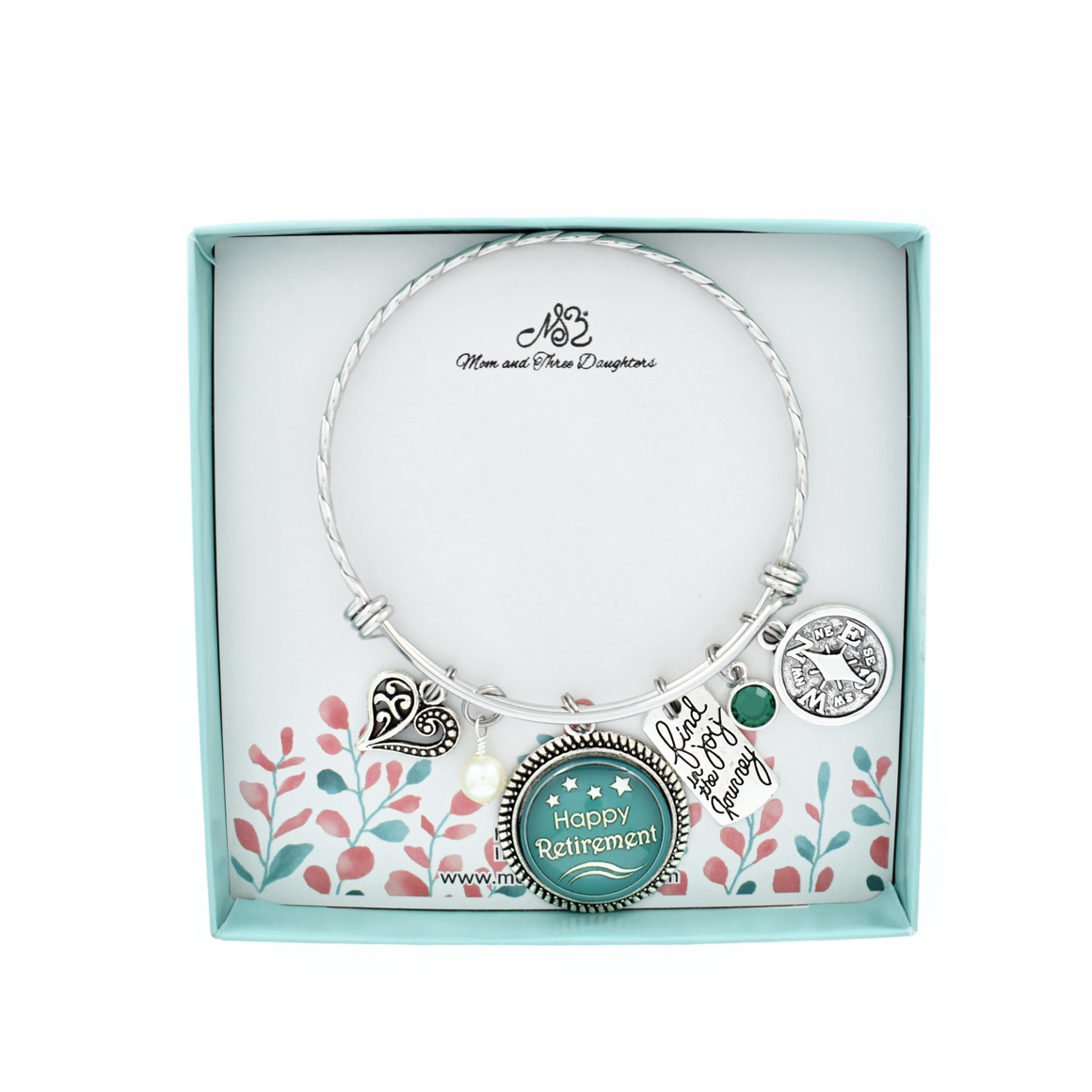 Happy Retirement Bangle Bracelet in Stainless Steel. Retirement Gift