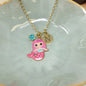 Personalized Mermaid Necklace. Little Girls Jewelry. Mermaid Gifts. Personalized Necklace. Custom Birthstone. Initial.