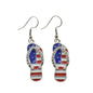 Red, White and Blue Flip Flop Enamel Earrings. Fourth of July. 4th of July. American Pride. Independence Day. Patriotic.