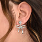 Silver Bow Clip On Earrings. Coquette Bow Jewelry.