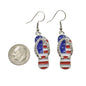 Red, White and Blue Flip Flop Enamel Earrings. Fourth of July. 4th of July. American Pride. Independence Day. Patriotic.