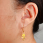 Gold Rose Charm Earrings. Valentines Day Gifts.