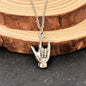 American Sign Language I Love You Sign Necklace in Antique Silver Pewter